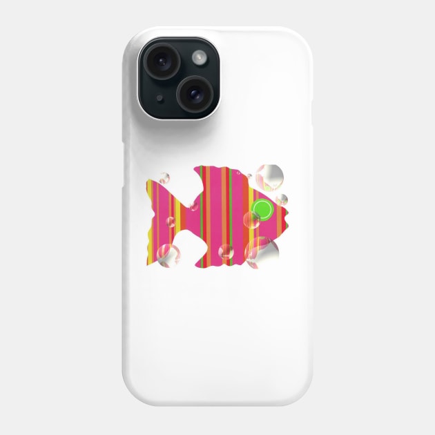 Whimsical Fish With Bubbles Phone Case by DANAROPER