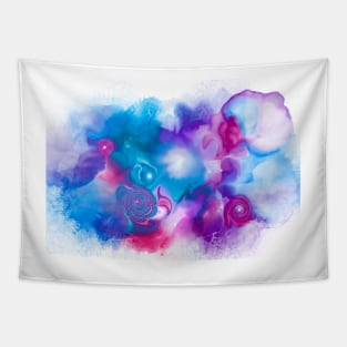 Soft Colourful Fluid art Tapestry