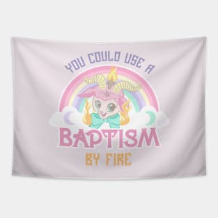 Baphomet Baptism by Fire Tapestry