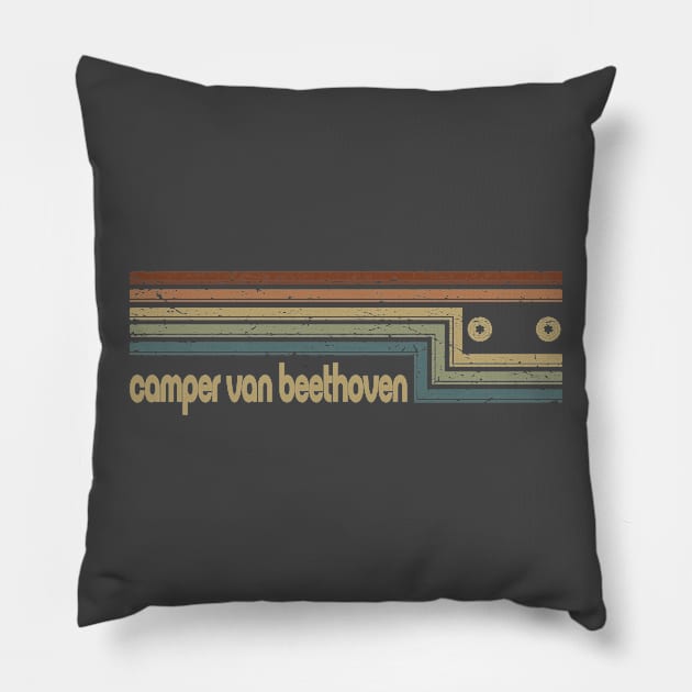 Camper Van Beethoven Cassette Stripes Pillow by casetifymask