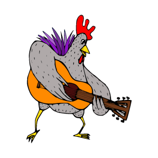 Rooster Crazy Rooster Guitar T-Shirt