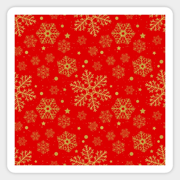 Snowflakes on Red