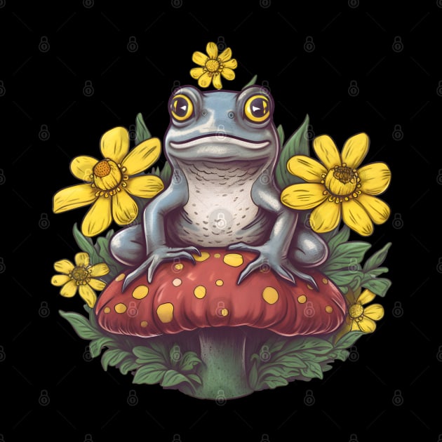 Cute Cottagecore Aesthetic Frog Mushroom by BaliChili