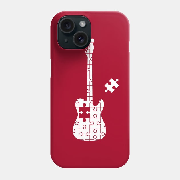 Puzzle T-Style Electric Guitar Silhouette Phone Case by nightsworthy