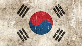 Vintage Aged and Scratched South Korean Flag Magnet