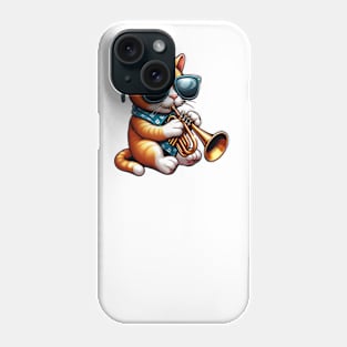 trumpet cat - jazz meow cat Phone Case