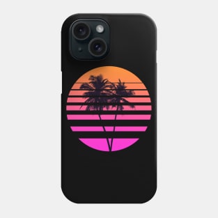 Tropical Palms in Retrowave Phone Case