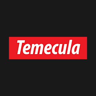 ​'Temecula' California USA white text on a red background T-Shirt