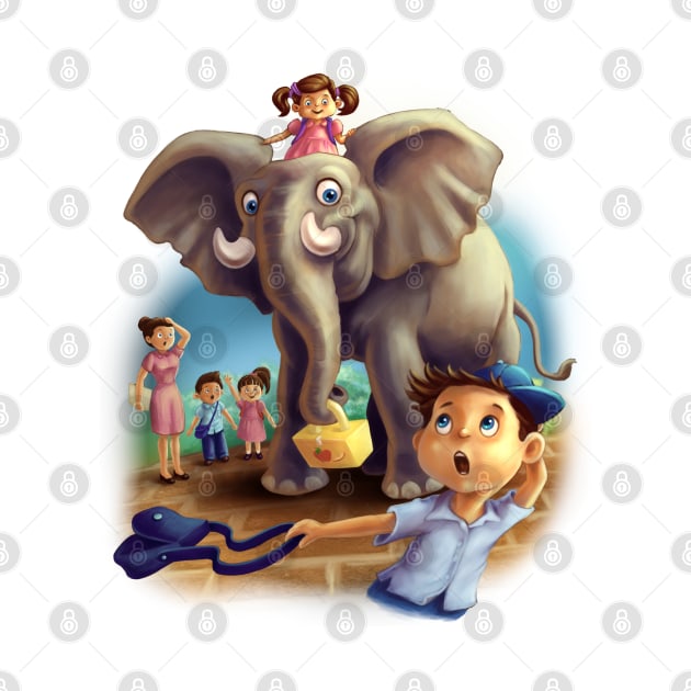 Little Girl's Elephant Pet by Jay Diloy