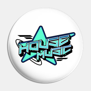 HOUSE MUSIC  - Y2K Star (black/blue) Pin