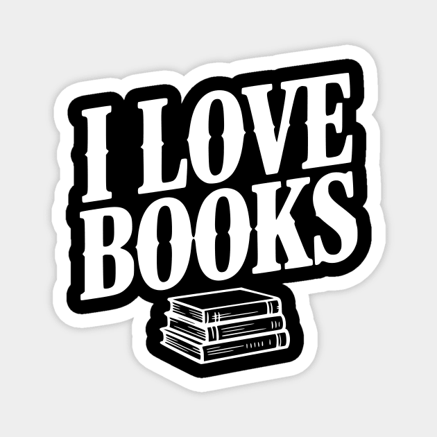 I Love Books Magnet by Frank Ring