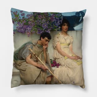 An Eloquent Silence by Lawrence Alma-Tadema Pillow