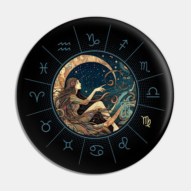 ZODIAC Virgo - Astrological VIRGO - VIRGO - ZODIAC sign - Van Gogh style - 3 Pin by ArtProjectShop