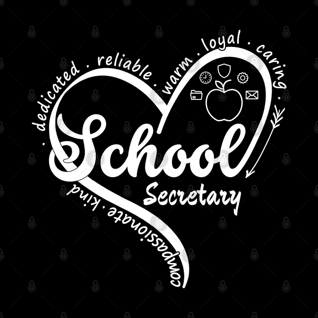 School Secretary Heart Front Office Appreciation by mohazain