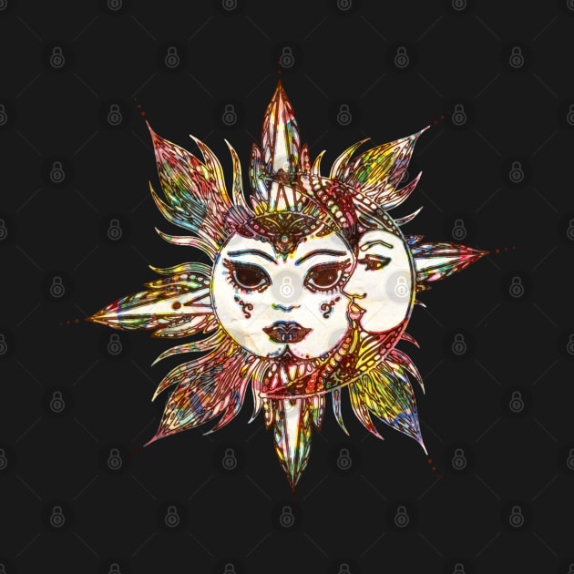 Astronomy Sun and Moon - Vintage Color by Collagedream