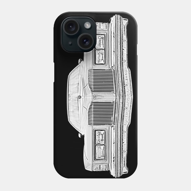 Pontiac Grand Prix 1970s American classic car monochrome Phone Case by soitwouldseem