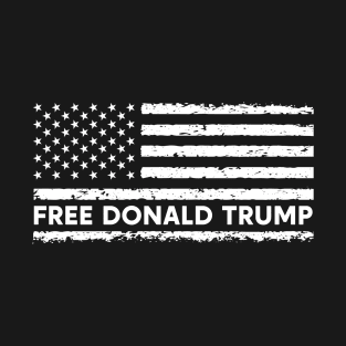 Free Trump Retro American Flag T-Shirt