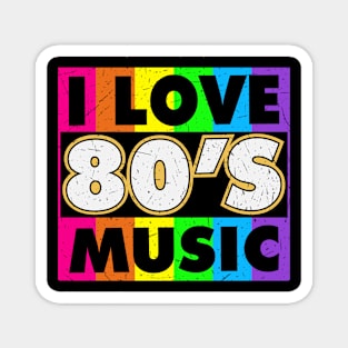 I Love 80s Music Retro Vintage Style Magnet