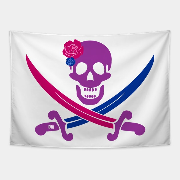 Bi Pride Jolly Roger Tapestry by Daniela A. Wolfe Designs