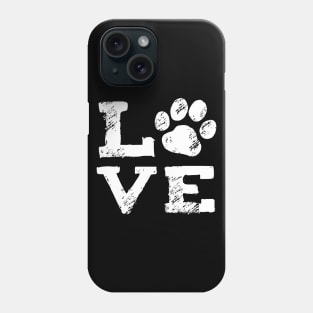 LOVE with Dog Paw Print Phone Case