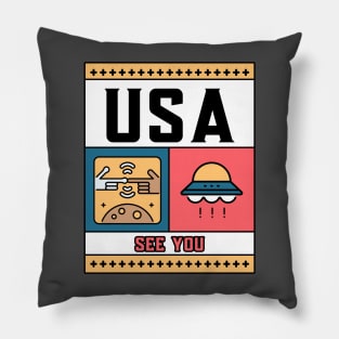 USA see you UFO Pillow