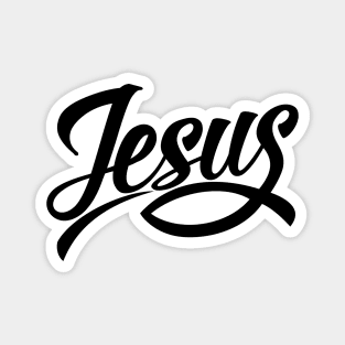 Lettering Jesus with the sign of the fish. Magnet