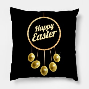 Dreamcatcher Wreath Decoration Golden Eggs For Easter Pillow