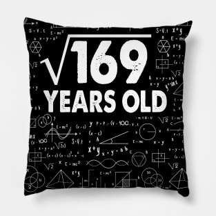 13 years old 13th birthday Gift Square Root of 169 Science Lover Gifts Bday Pillow