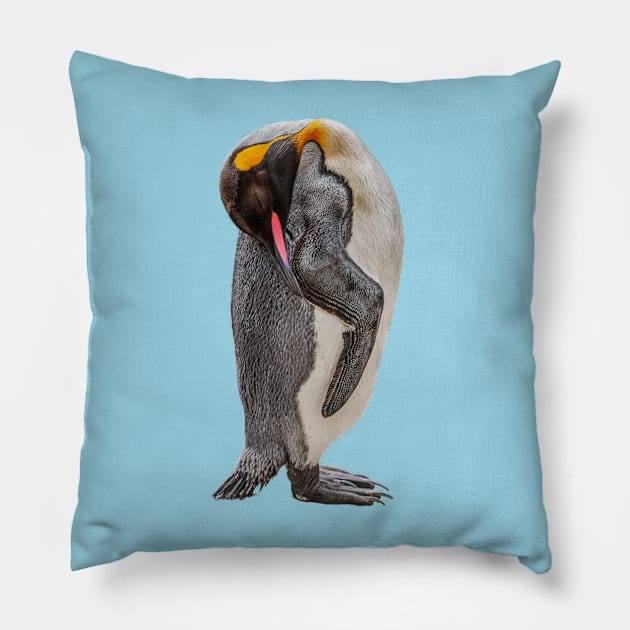 Sleepy King Penguin Pillow by dalyndigaital2@gmail.com