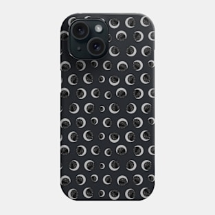 Black Cat and Silver Crescent Moon Phone Case