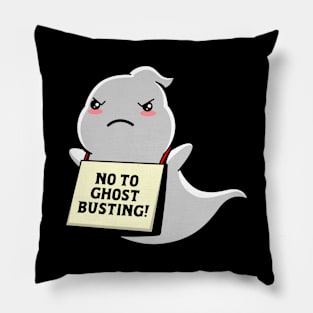 Funny Cute Kawaii Retro Protesting Boo Ghost Pillow