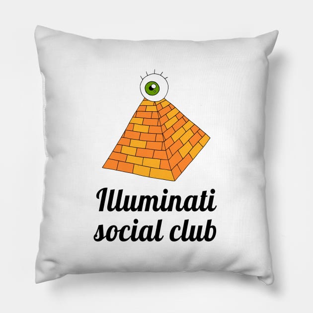 Illuminati Social Club Pillow by lucamendieta