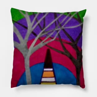 Geometric Art With Trees Pillow