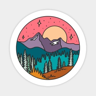 Mountain Forest Sky Magnet