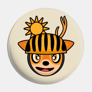 Happy Sunny Cyclist Deer Velo Pin