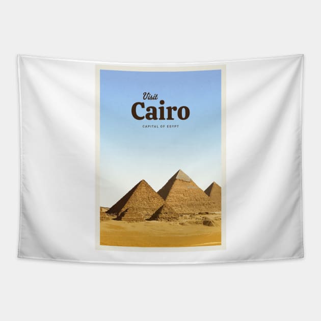 Visit Cairo Tapestry by Mercury Club