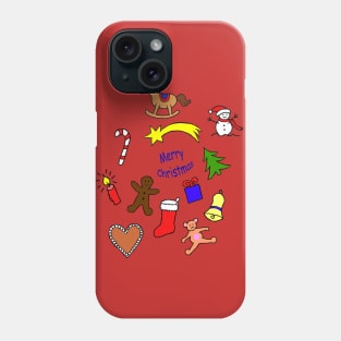 Christmas doodles Phone Case