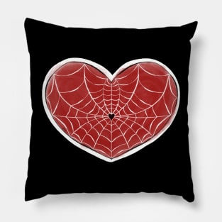 Webbed Heart in Red Pillow