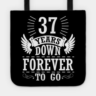 37 Years Down Forever To Go Happy Wedding Marry Anniversary Memory Since 1983 Tote