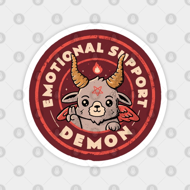 Emotional Support Demon - Funny Evil Baphomet Gift Magnet by eduely