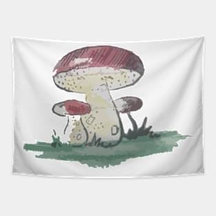 Mushroom Retro Vintage 60s Drawing Tapestry