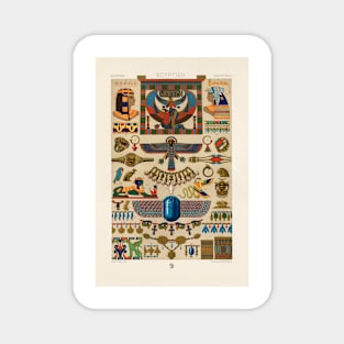 Egyptian motif book plate from L'ornement Polychrome (1888) by Albert Racinet Magnet