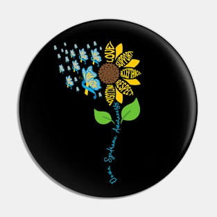 down syndrome awareness sunflower and butterfly design Pin