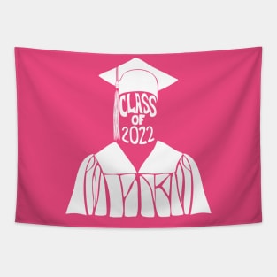 Class of 2022 Graduation Cap and Gown in White Tapestry