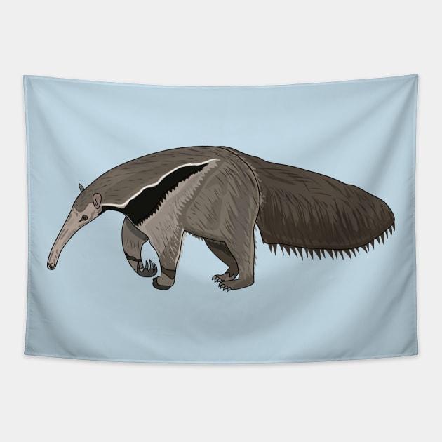 Anteater cartoon illustration Tapestry by Miss Cartoon