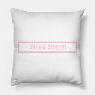 College Student Pink Pillow