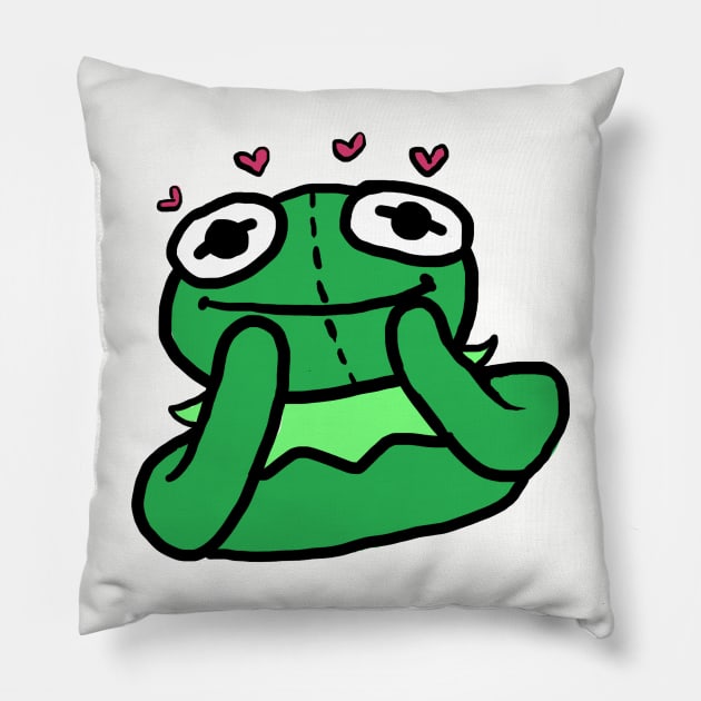 Kermie in Love Pillow by MurderBeanArt
