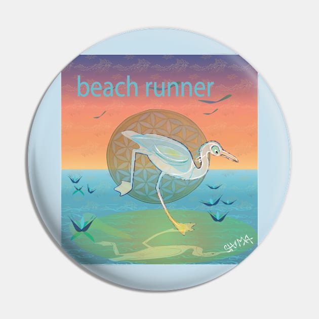 Heron beach runner Pin by shimaart