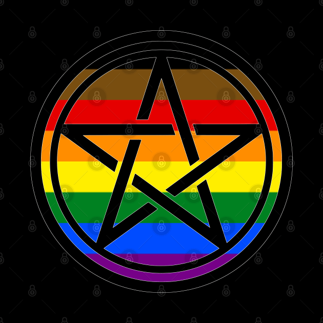 Large Print Pentacle LGBT Flag People of Color Pride by aaallsmiles