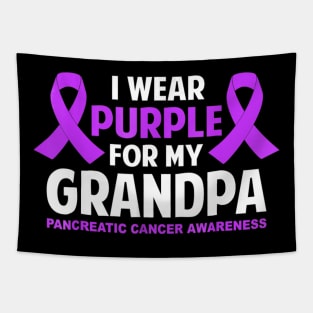 I Wear Purple For My Grandpa Pancreatic Cancer Tapestry